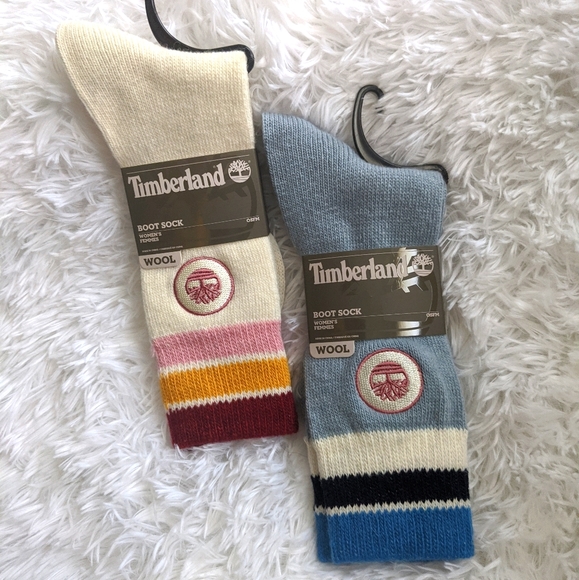 Timberland Wool Striped Boot Socks (2) - Picture 1 of 2